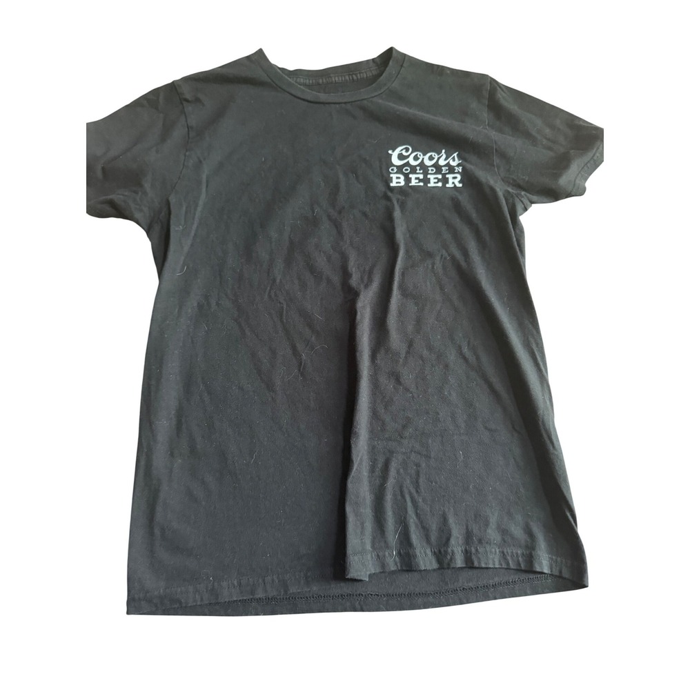 Coors Golden Beer Graphic T-Shirt Black Mens Small Rocky Mountain Water Logo
